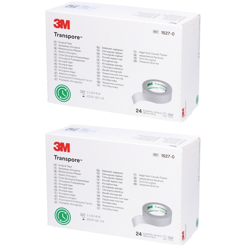 3M™ Transpore™ Sparadrap chirurgical (1,25 cm x 9,15 m) 1527-0
