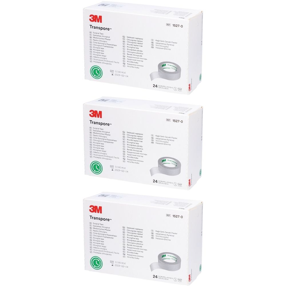 3M™ Transpore™ Sparadrap chirurgical (1,25 cm x 9,15 m) 1527-0