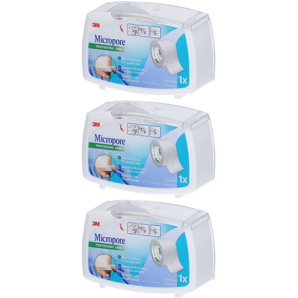 3M™ Micropore™ Pansement hypoallergénique en polaire 2,5 cm x 5 m