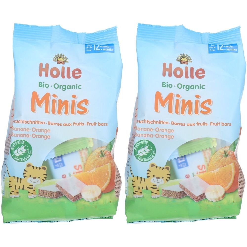 HOLLE Minis Fruchtriegel Banane-Orange bio