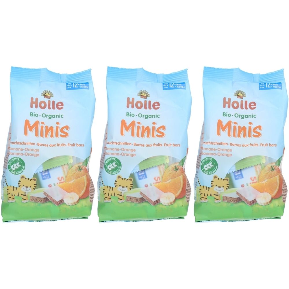 HOLLE Minis Fruchtriegel Banane-Orange bio