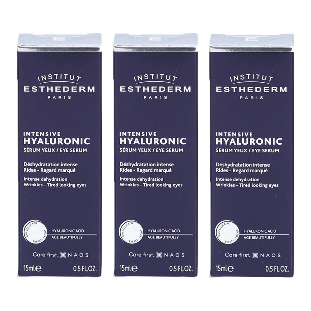 Drei Schachteln Institut Esthederm Hyaluronsäure Serum Augen. 15ml.