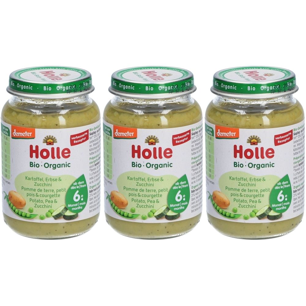 HOLLE Préparation aux légumes bio Pomme de terre, petit pois et courgette