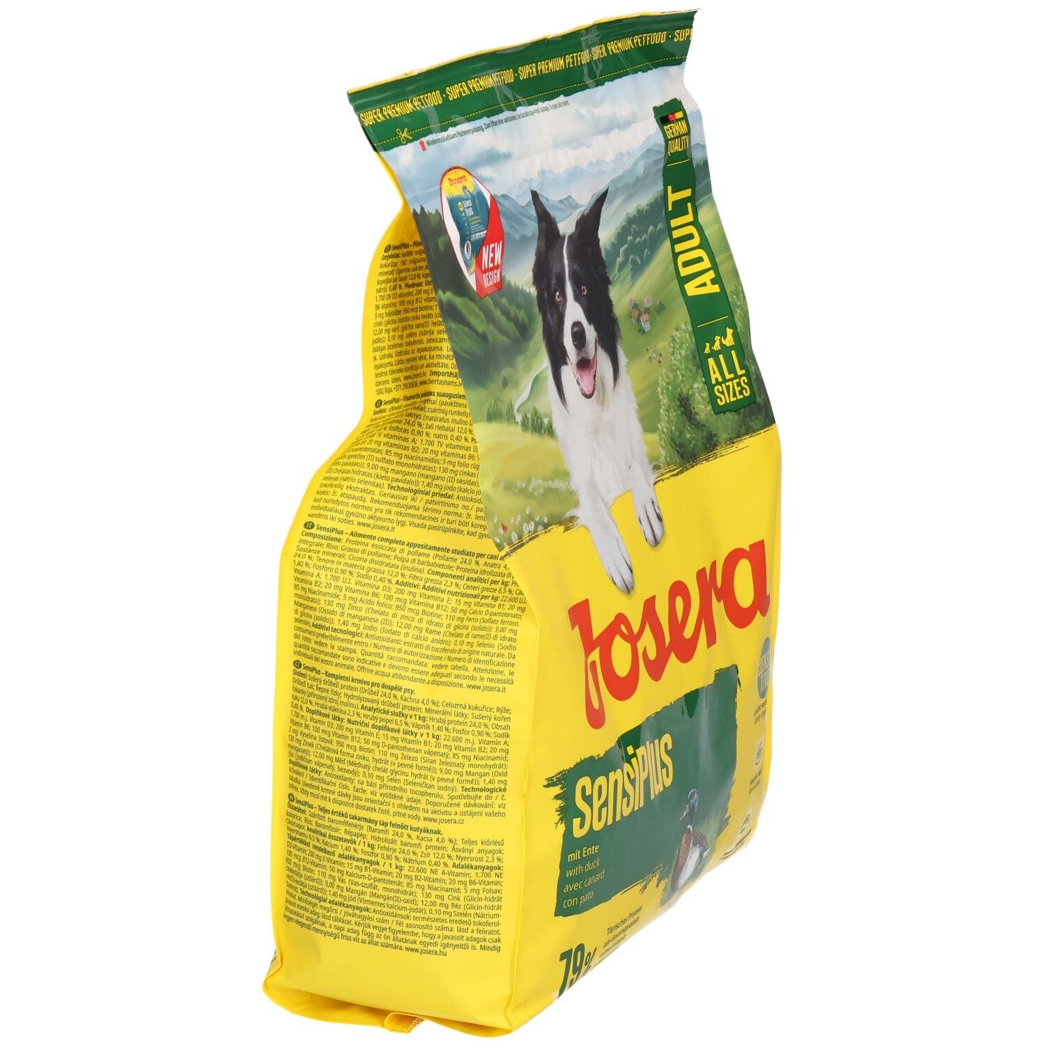 Josera Light & Vital Hundefutterpackung mit einem Huhn und Informationen zur Gewichtskontrolle.