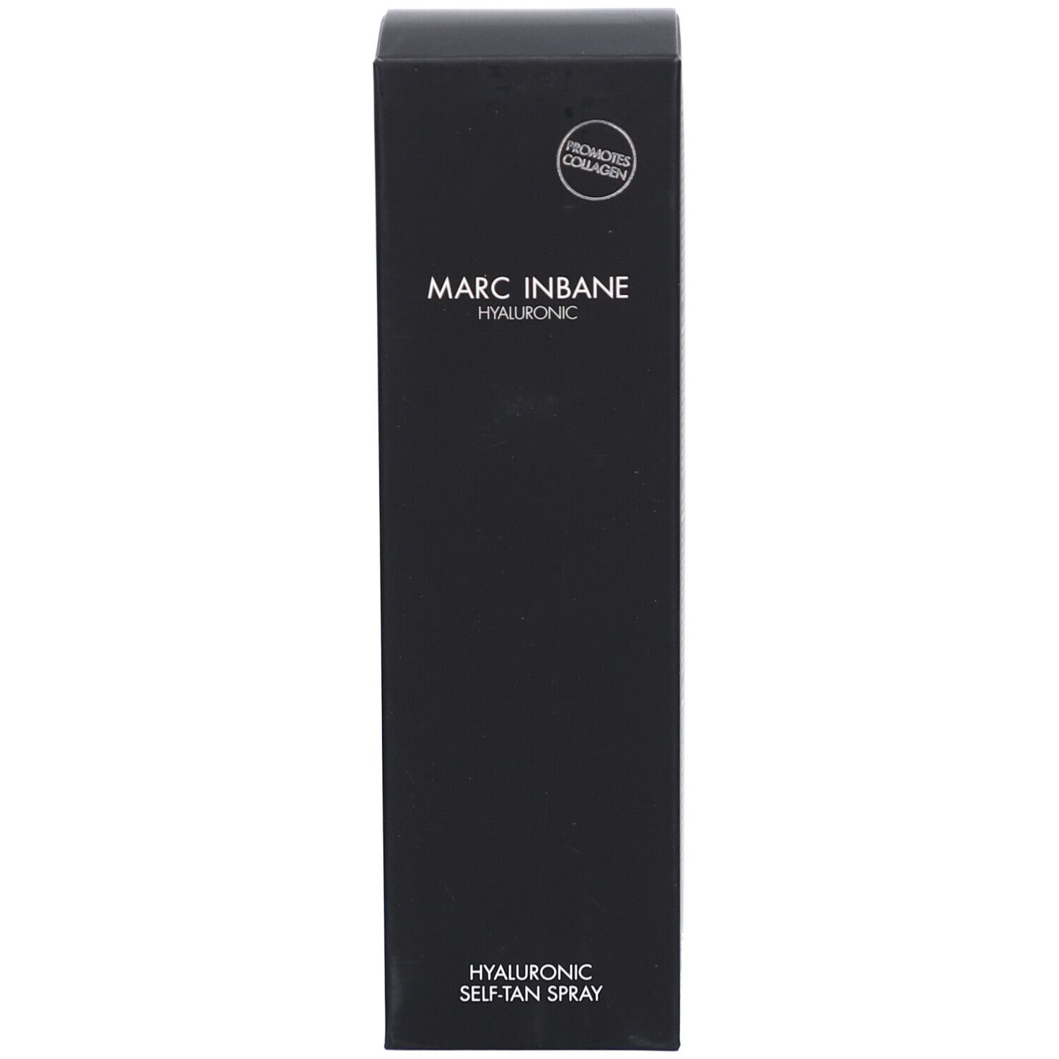 Boîte noire. MARC INBANE. Hyaluronic. Hyaluronic Self-Tan Spray. Favorise le collagène.
