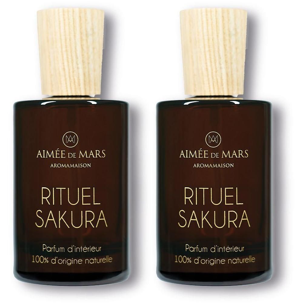 Deux flacons Aimée de Mars Rituel Sakura Parfum d'intérieur, 100% d'origine naturelle.