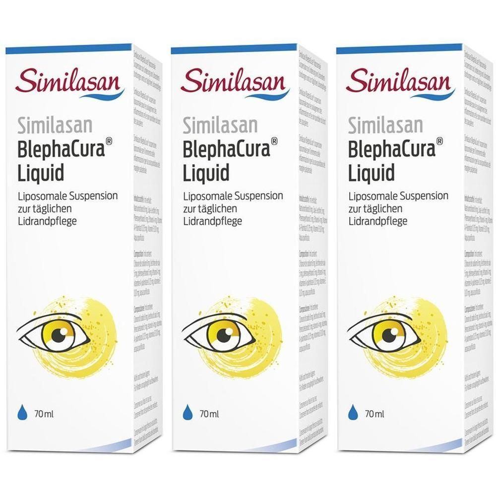 Drei Packungen Similasan BlephaCura Liquid, liposomale Suspension zur täglichen Lidrandpflege, 70ml.