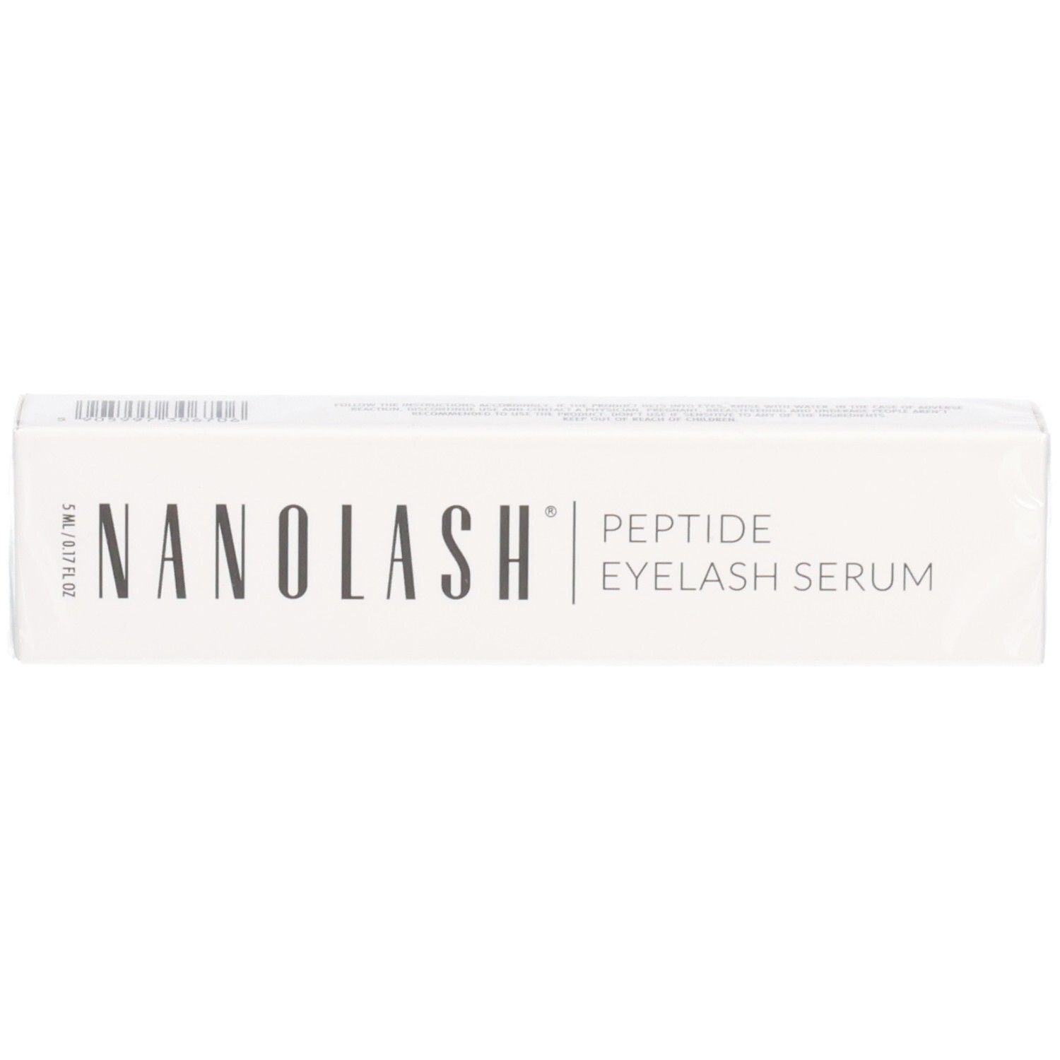 Weiße Verpackung für Nanlosh Peptide Eyelash Serum, 3ml.