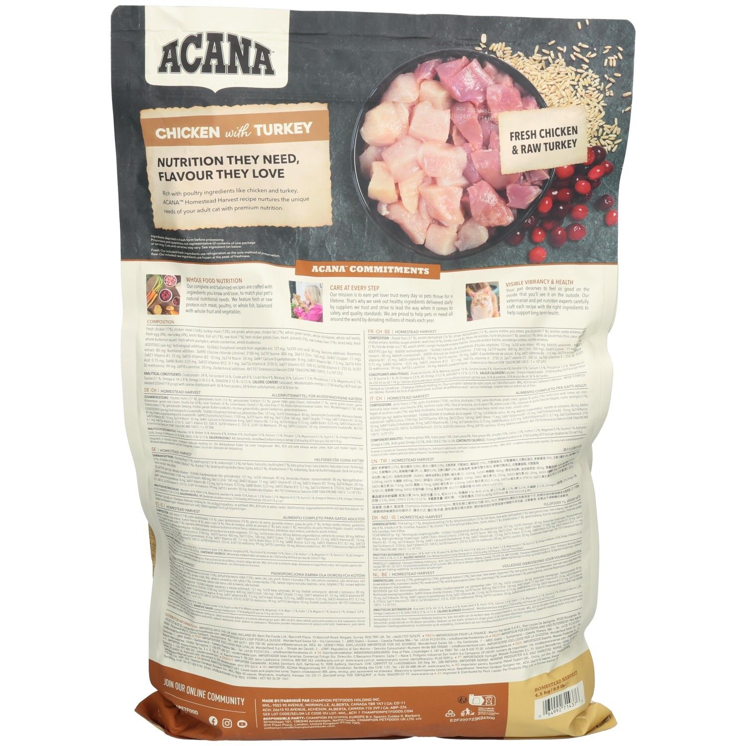 ACANA Hundefutter Huhn & Truthahn Rezept, 2kg Beutel.