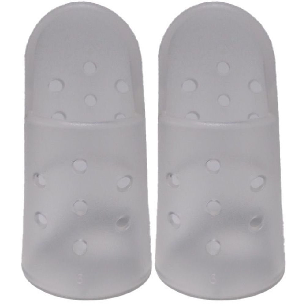 Zwei transparente, perforierte Stacksche Schienen. Sie sind aus Kunststoff und haben eine abgerundete Form.