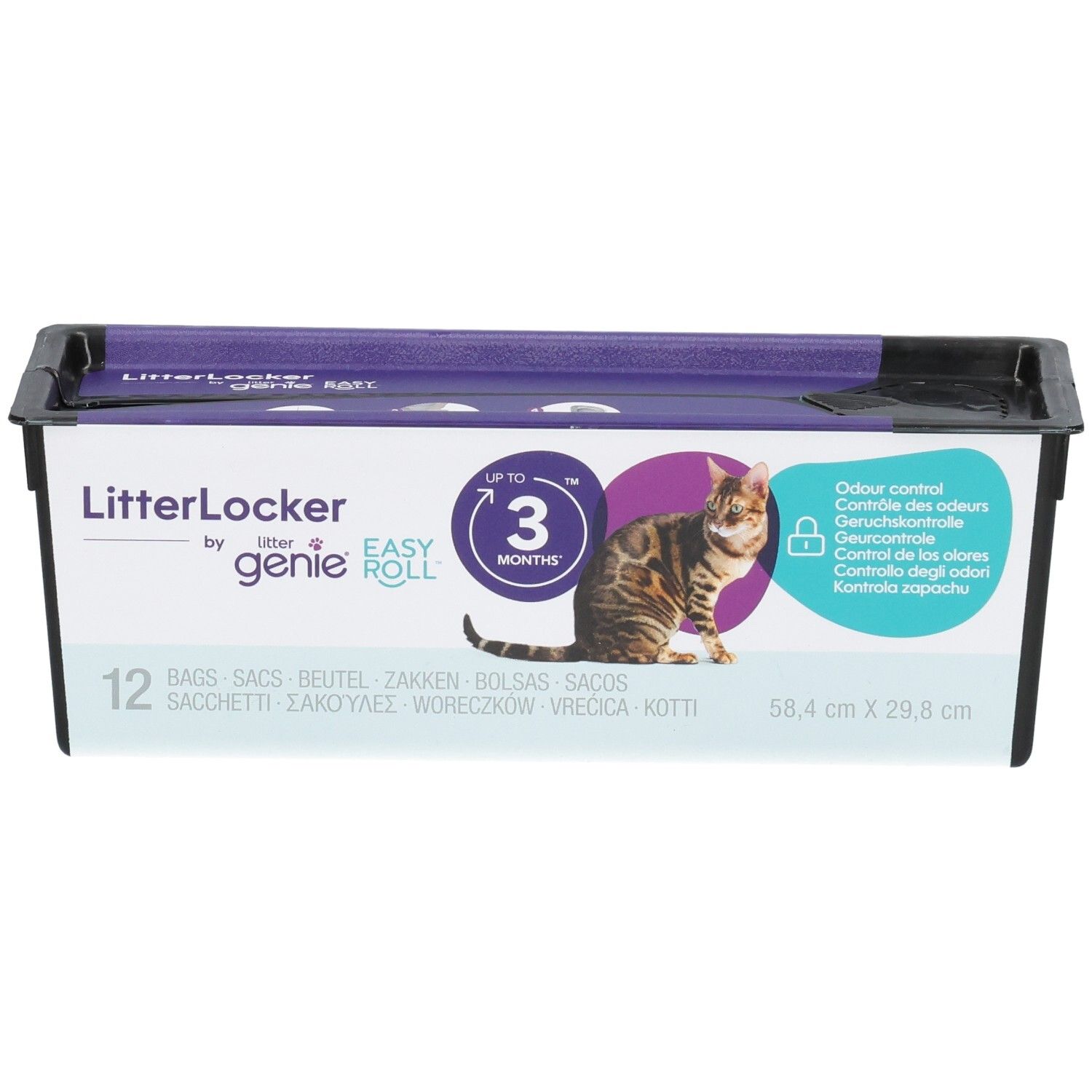 LitterLocker Easy Roll Nachfüllkassette für Katzenstreu, 12 Rollen, für bis zu 3 Monate Geruchskontrolle.