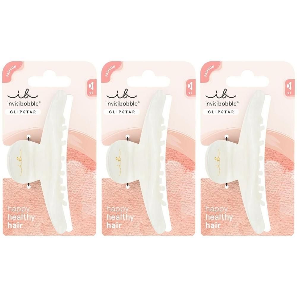 Drei Invisibobble CLIPSTAR Haarspangen in Tortoise-Optik, verpackt.