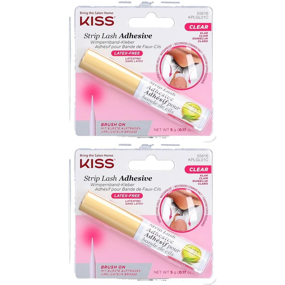 KISS Strip Lash Adhesive, colle à faux cils transparente, sans latex, 5g.