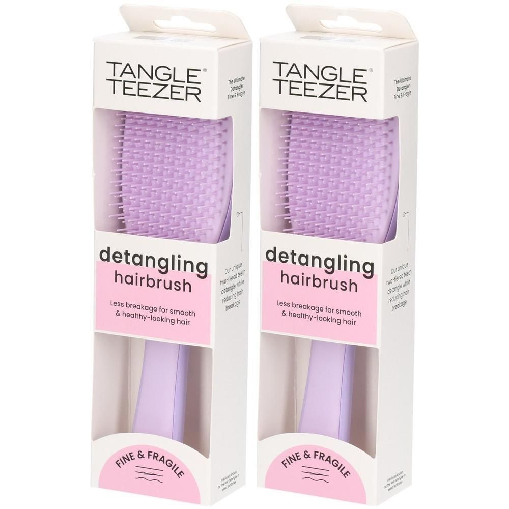 Zwei Tangle Teezer Detangling Haarbürsten in Hypnotic Heather, lila. Für feines und brüchiges Haar.