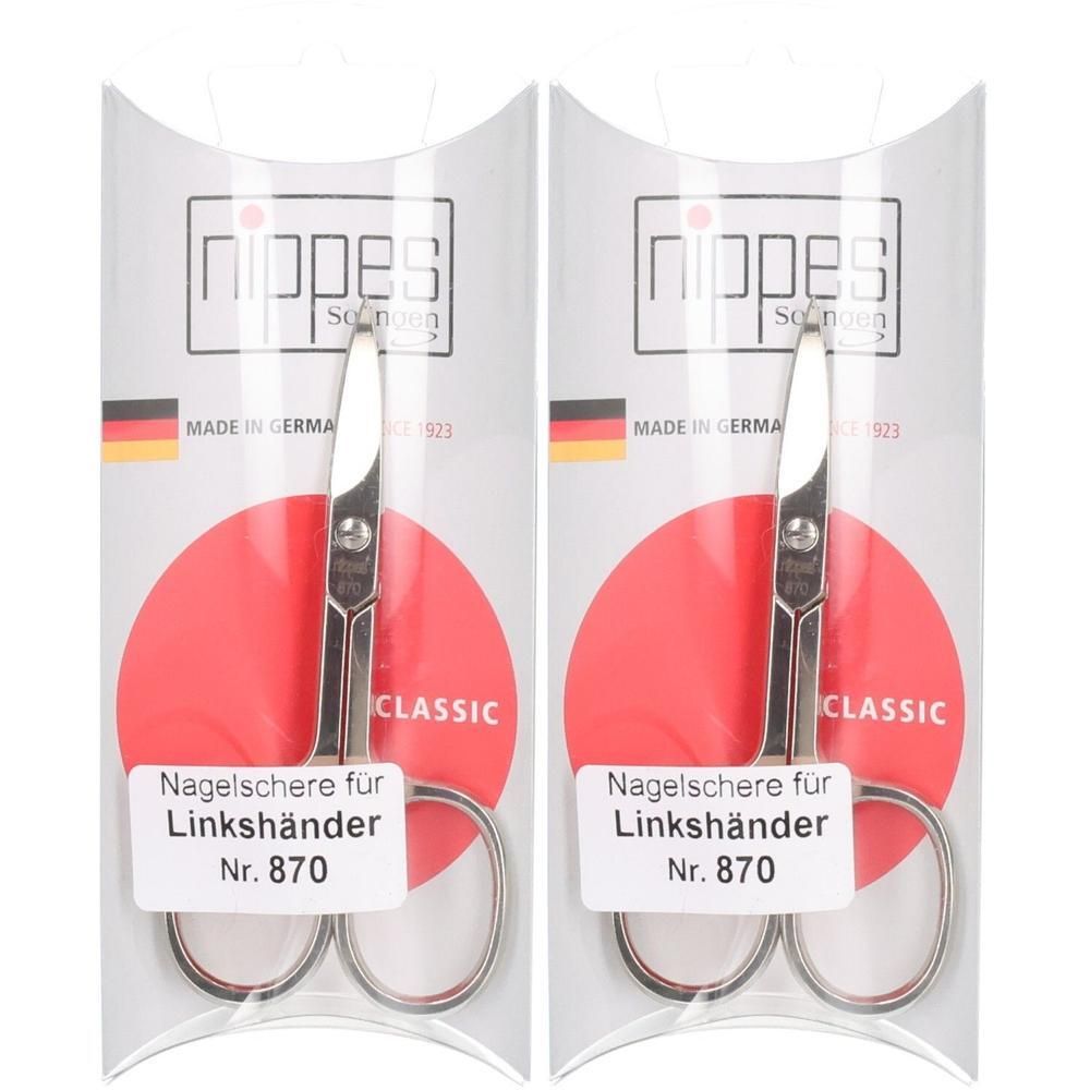 Zwei Paar Nippes Linkshänder-Nagelscheren, Modell Nr. 870, Classic, Made in Germany.