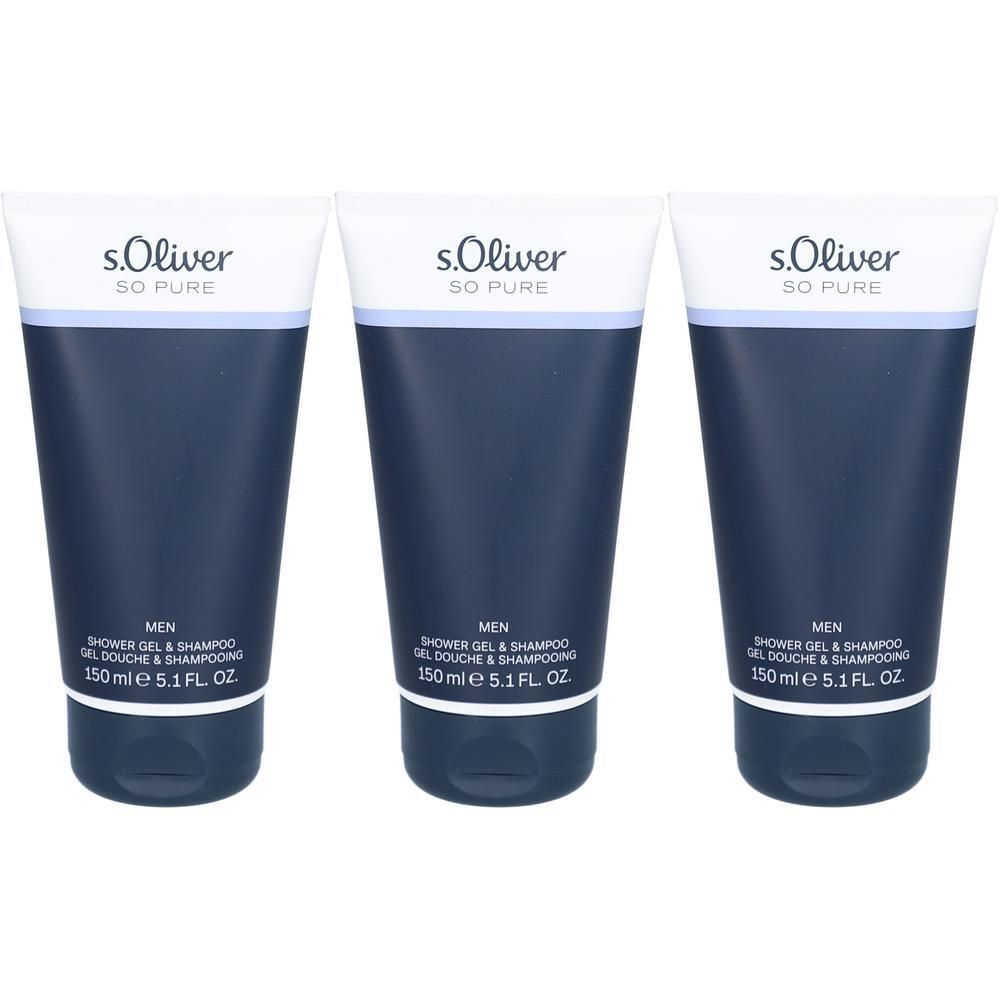 Trois flacons de gel douche s.Oliver So Pure Men, 150ml.