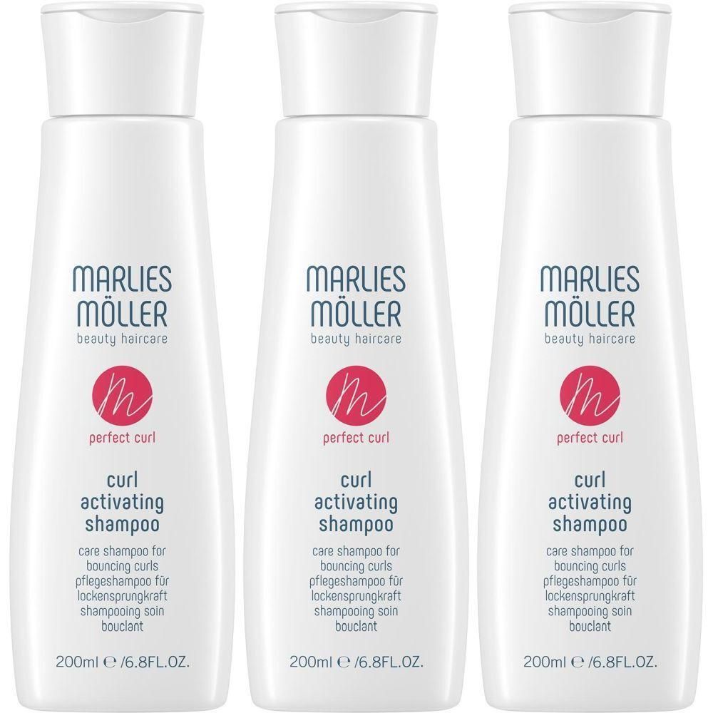 Drei Flaschen Marlies Möller Curl Activating Shampoo, je 200ml.