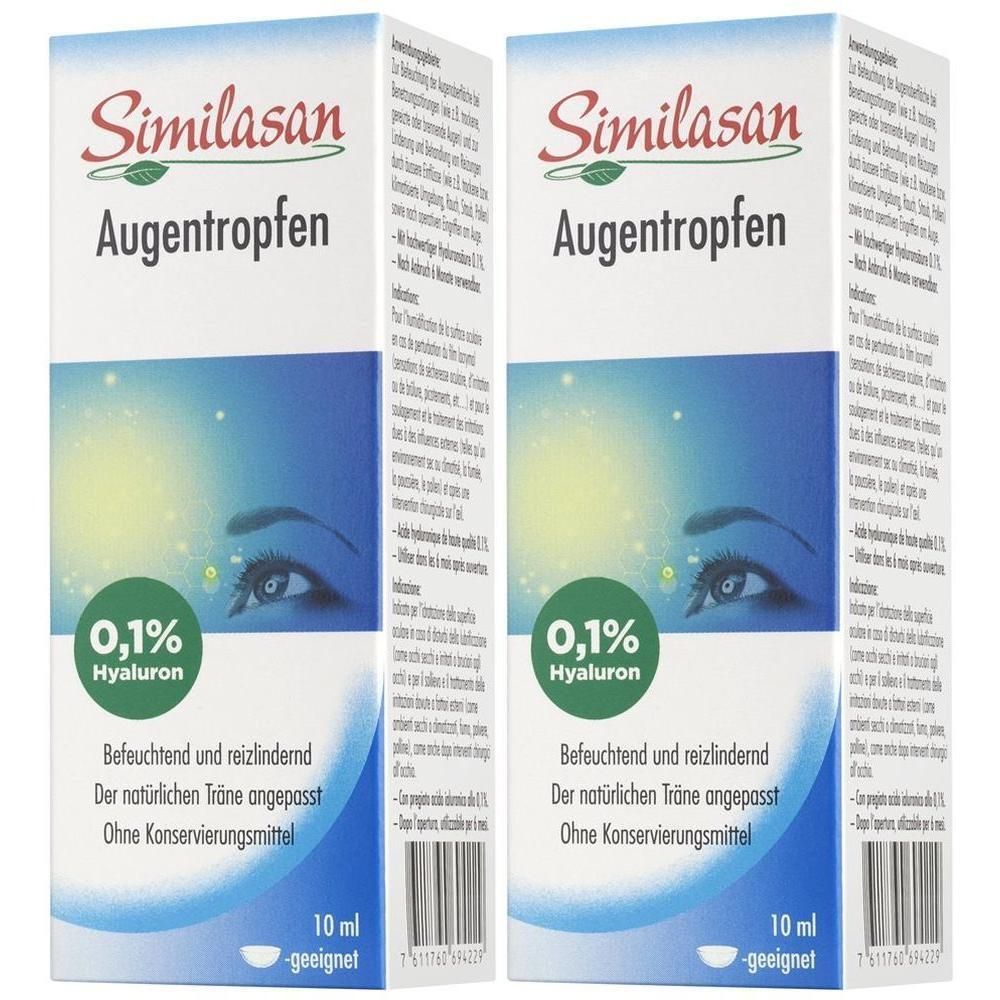 Similasan Augentropfen 0,1% Hyaluron, 10ml. Befeuchtend und reizlindernd, ohne Konservierungsmittel.