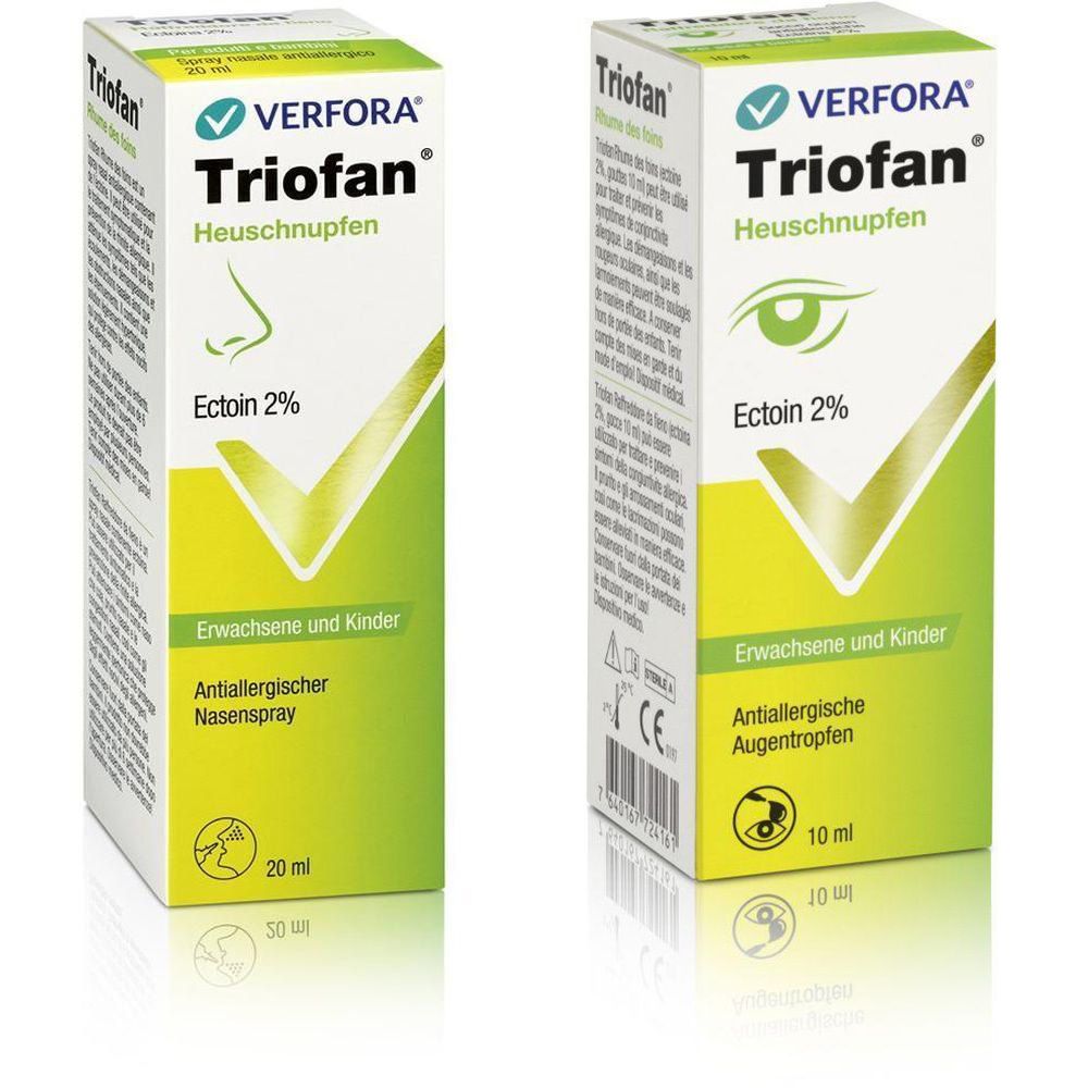 TRIOFAN Heuschnupfen Nasenspray und Augentropfen, 20ml und 10ml. Für Erwachsene und Kinder.