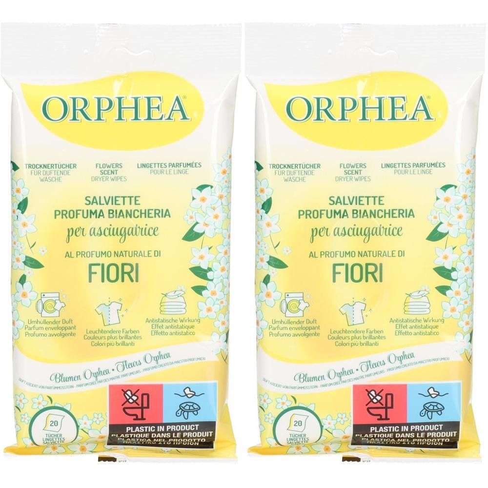 Zwei Packungen ORPHEA Wäscheparfüm-Tücher