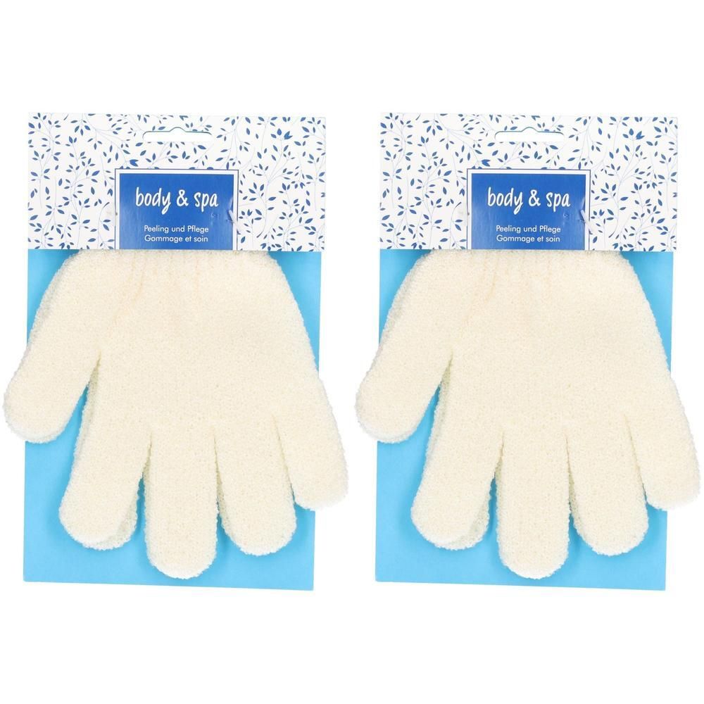 HERBA Body & Spa - Gants exfoliants beige, lot de 2