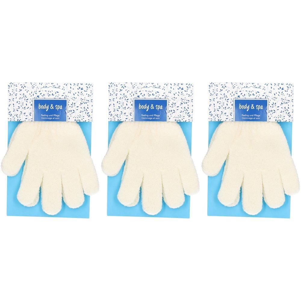 HERBA Body & Spa - Gants exfoliants beige, lot de 2