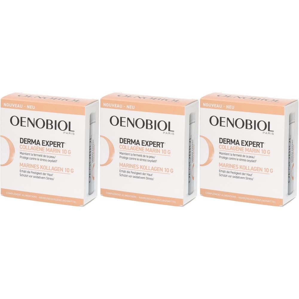 Drei Packungen OENOBIOL DERMA EXPERT MARINES KOLLAGEN 10 G.