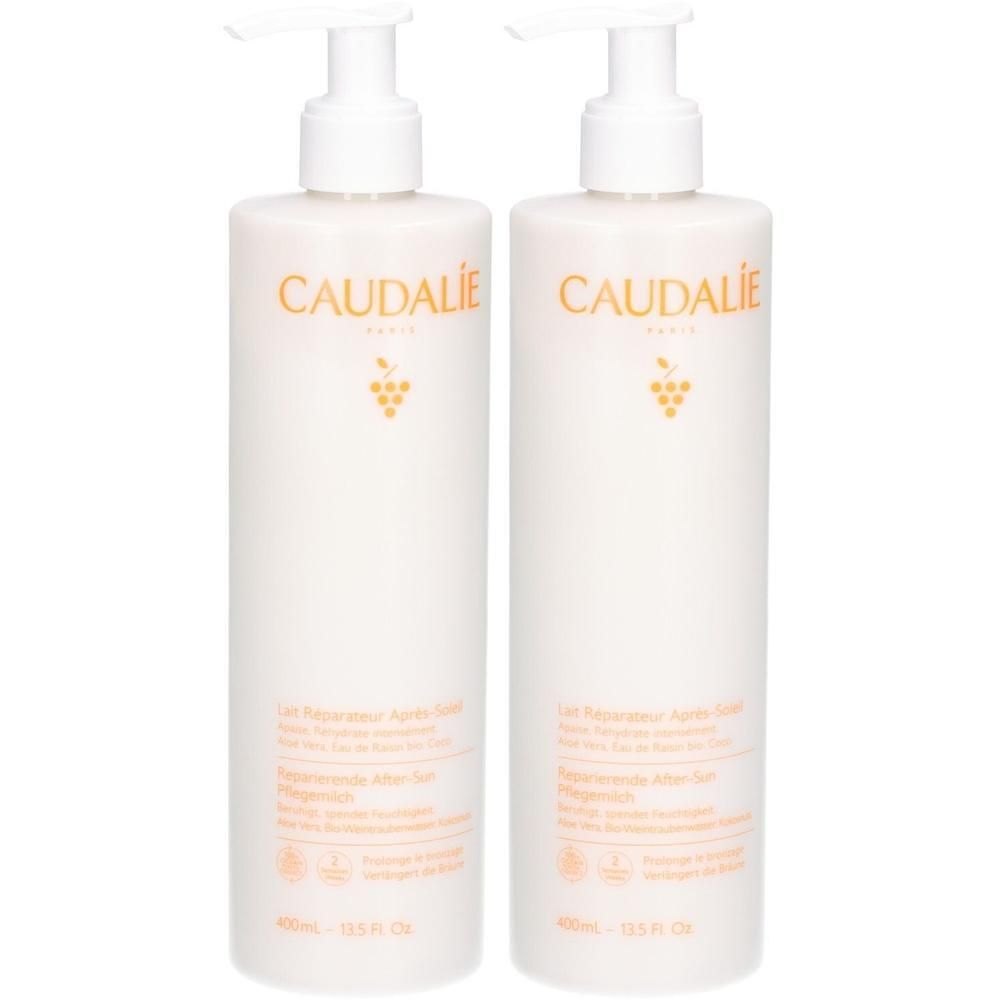 Zwei Caudalie Sonnencreme-Packungen mit LSF 50+.