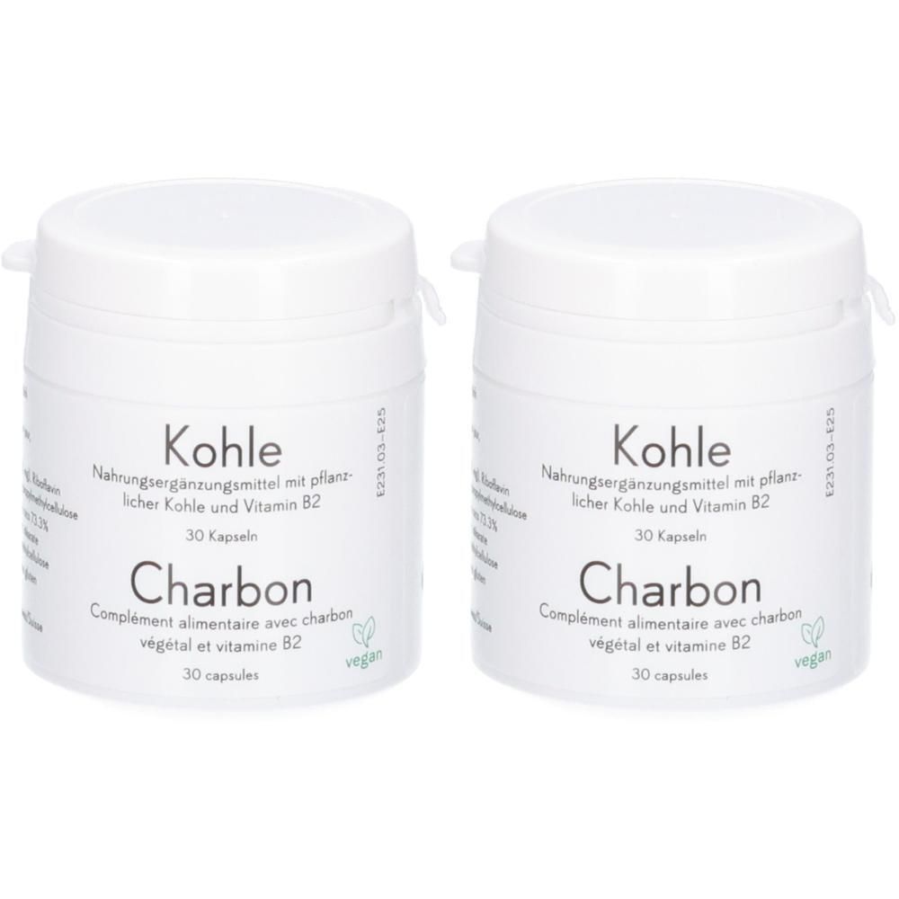 Zwei Dosen Kohle Charbon Nahrungsergänzungsmittel.