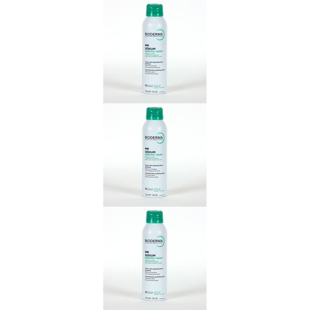 Drei Dosen Bioderma Sébium Spray+ Body, je 150 ml.