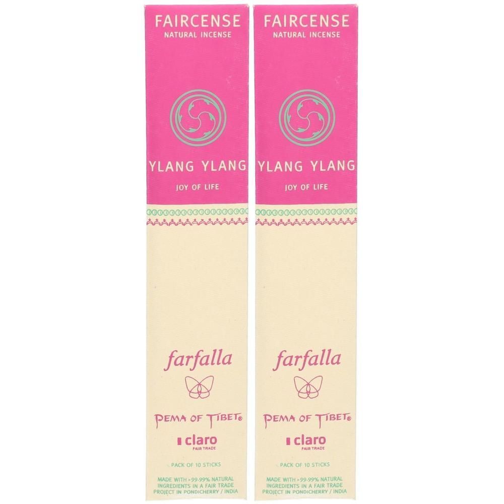 Drei Packungen Fairysense Ylang Ylang Räucherstäbchen, je 10 Stück.