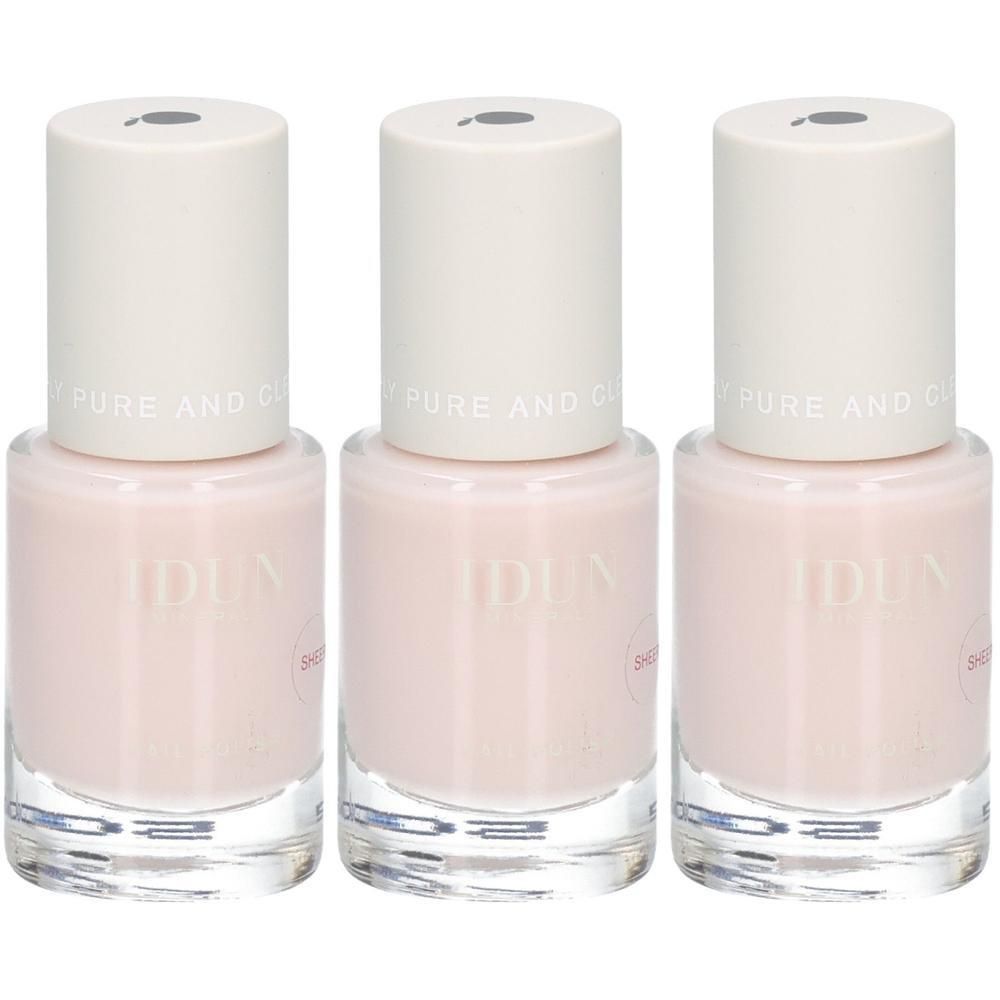 IDUN Minerals Nagellack in zartem Rosa, 2 Stück.