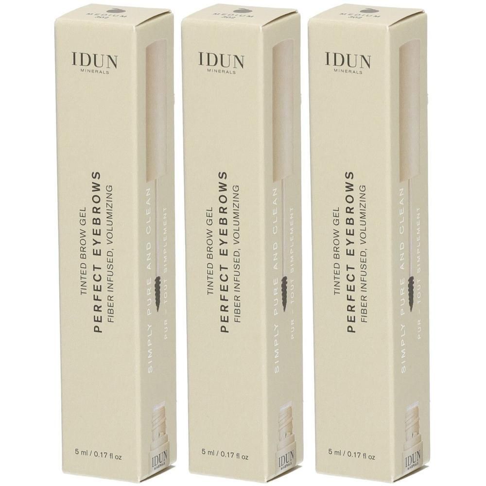 IDUN Minerals Perfect Eyebrows getönter Augenbrauengel, 3 Stück.