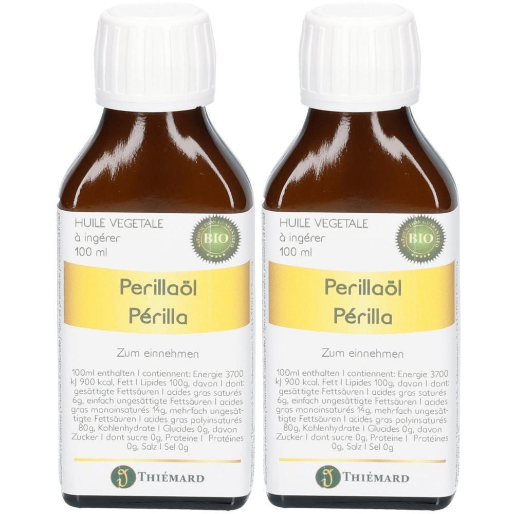 Zwei Flaschen Perillaöl zur Einnahme, je 100 ml.