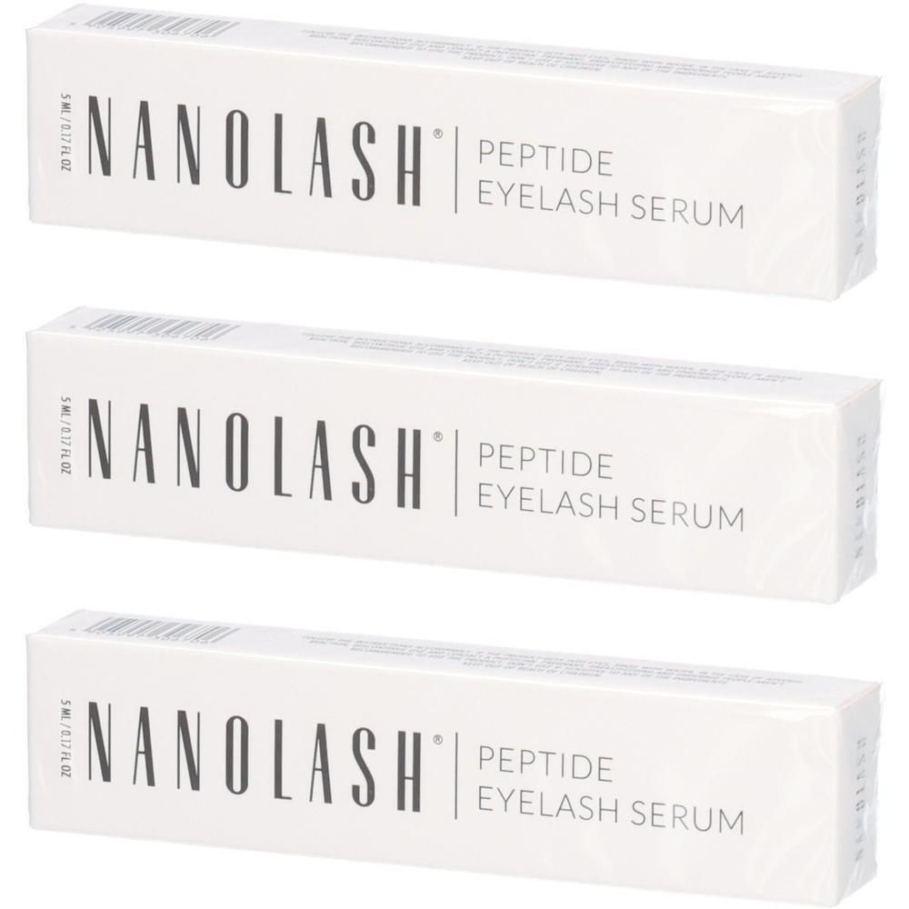 Drei Schachteln Nanlsh Peptide Eyelash Serum, jeweils 5ml.