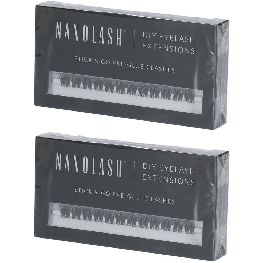 Zwei Packungen Nanobrow Wimpernverlängerungen, Stick & Go, vorgeklebt.