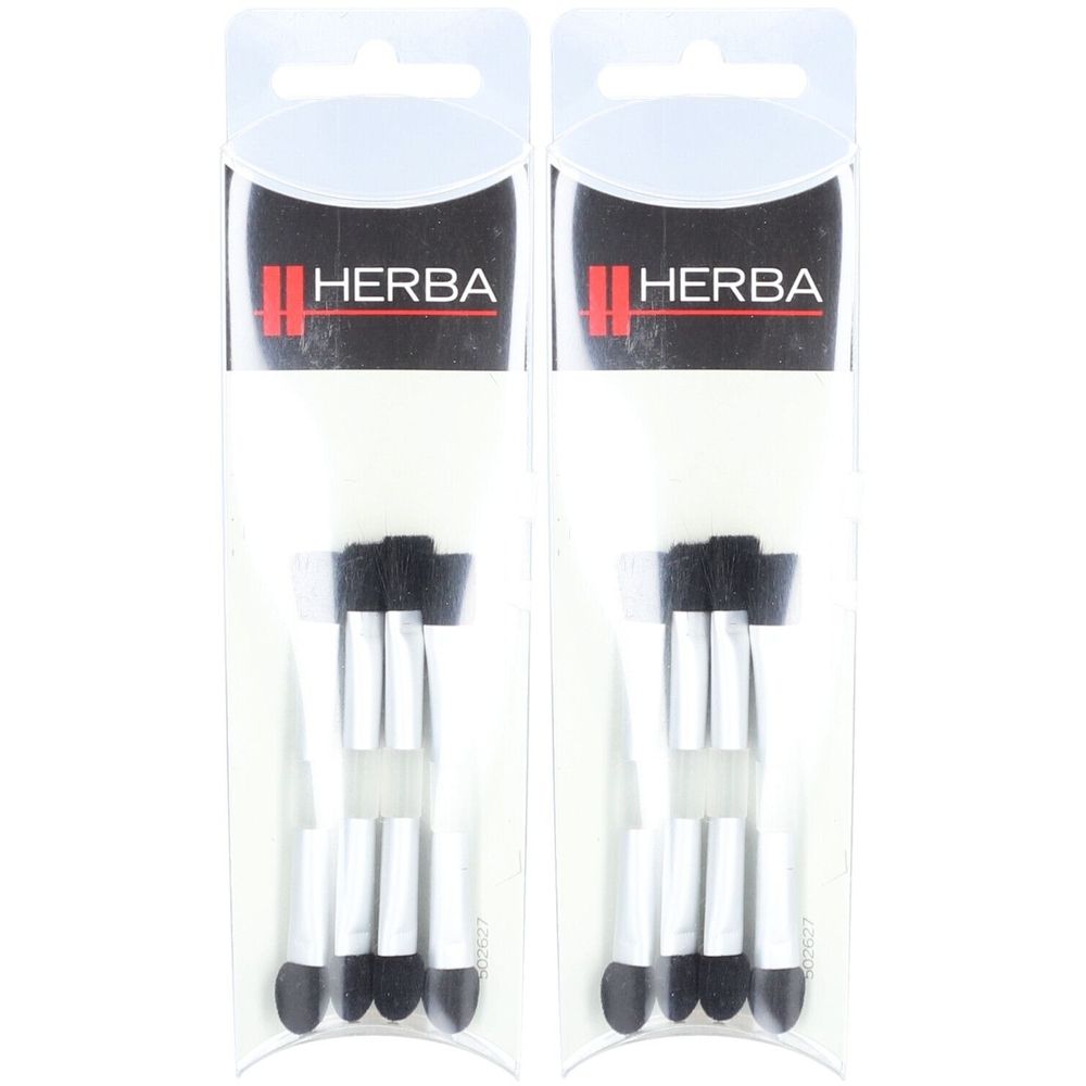 Zwei Packungen mit HERBA Kombi-Applikatoren. Jede Packung enthält mehrere Applikatoren mit schwarzem Schwamm und weißem Griff.