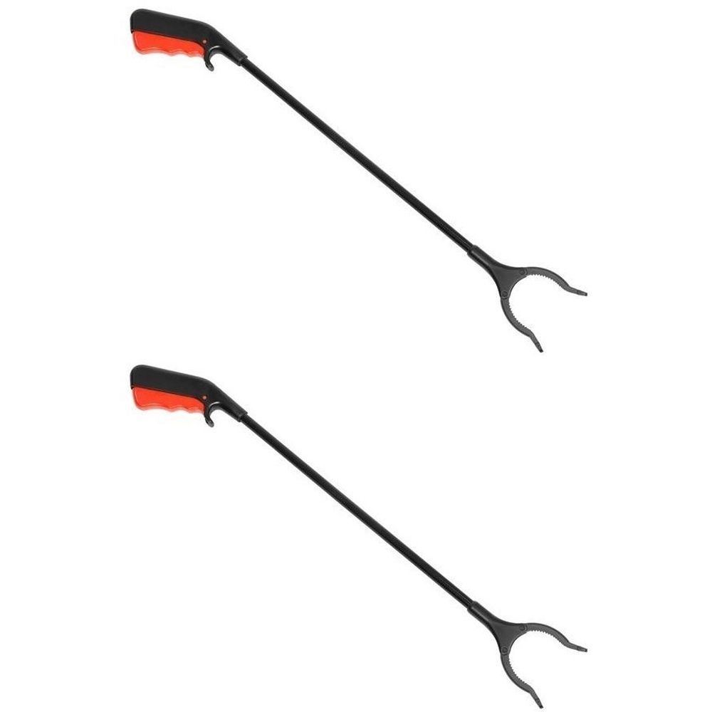 Greifzange mit rotem Griff und schwarzem Schaft. Zwei Zangen sind abgebildet.