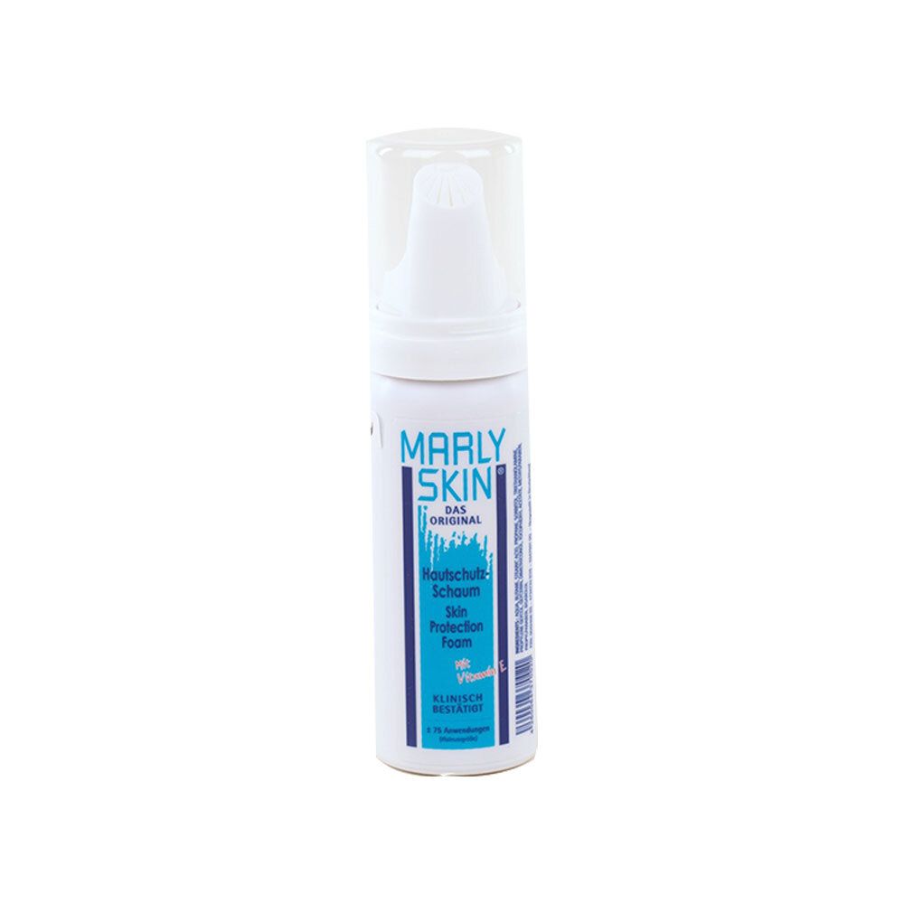 Marly Skin Hautschutzschaum Flasche mit Applikator.