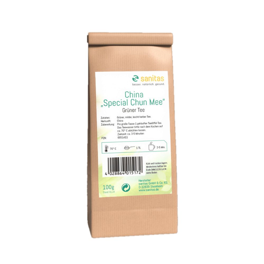 Sachet en papier brun de thé vert "China Special Chun Mee", 100g.