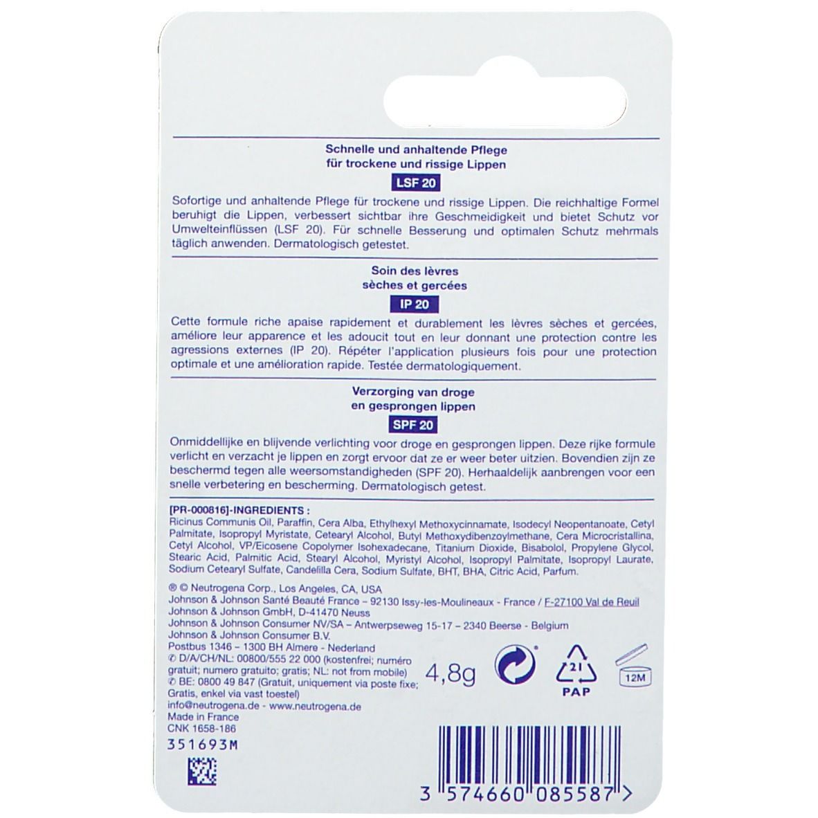 Neutrogena® Norwegische Formel Lippenpflegestift