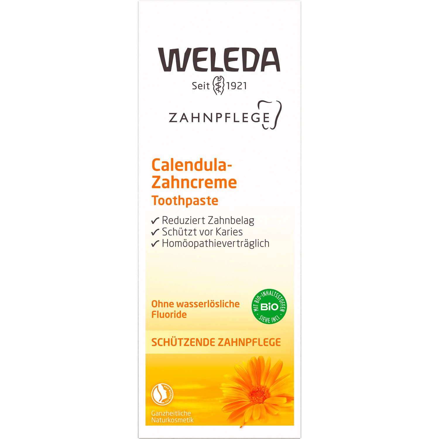 Weleda Calendula-Zahncreme - mit mineralischem Putzkörper reinigt die Zähne sanft & gründlich