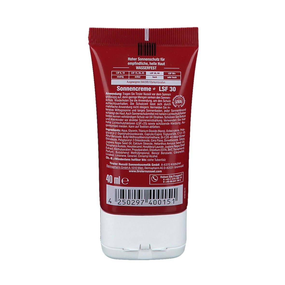 Tiroler Nussöl Alpin Crème solaire SPF 30