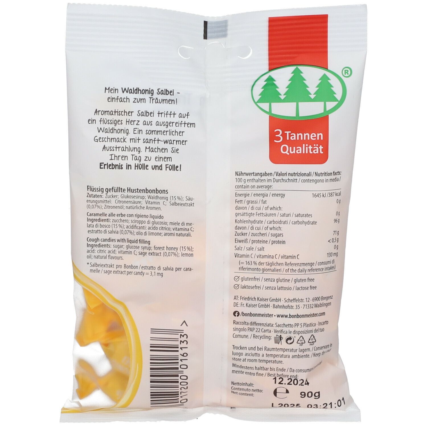 Kaiser Bonbons à la sauge et au miel de forêt