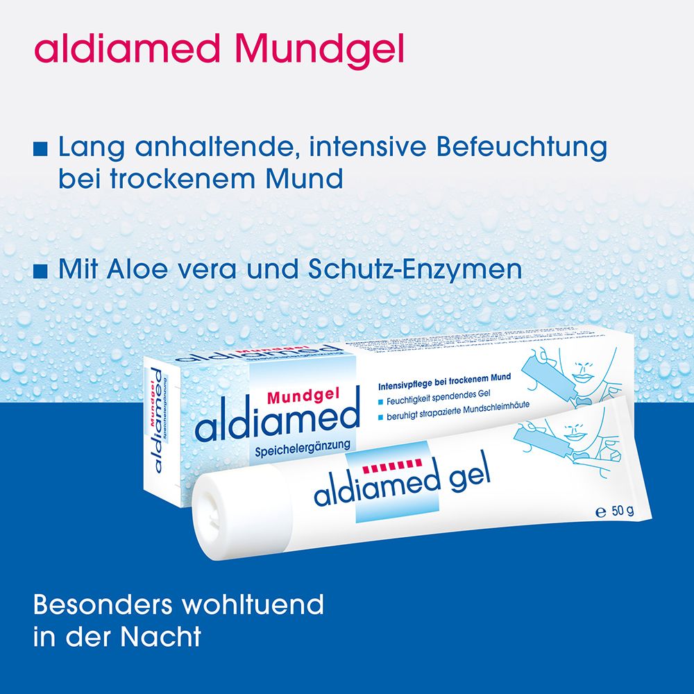 Tube et boîte aldiamed Mundgel, 50g, à l'Aloe Vera.