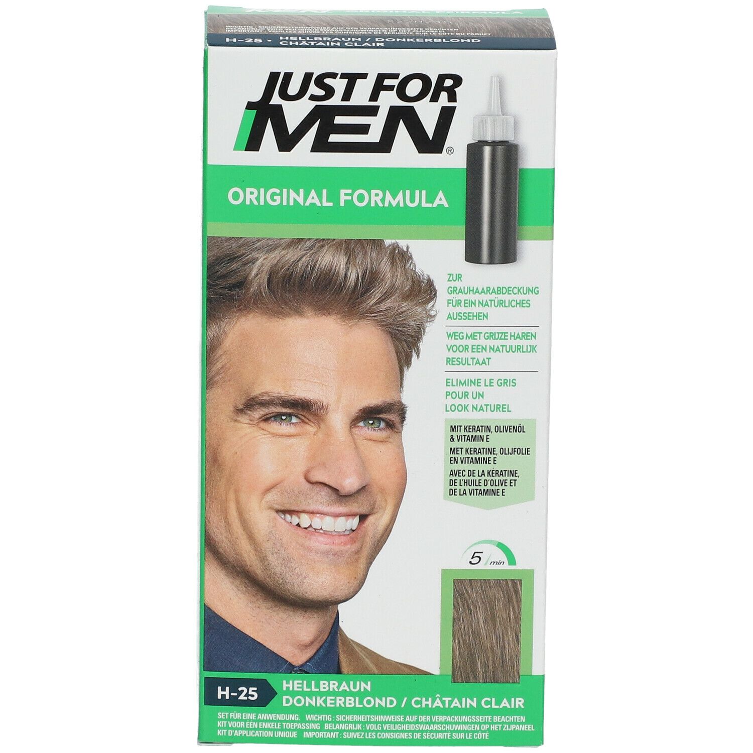 JUST FOR MEN Shampooing Colorant Châtain clair