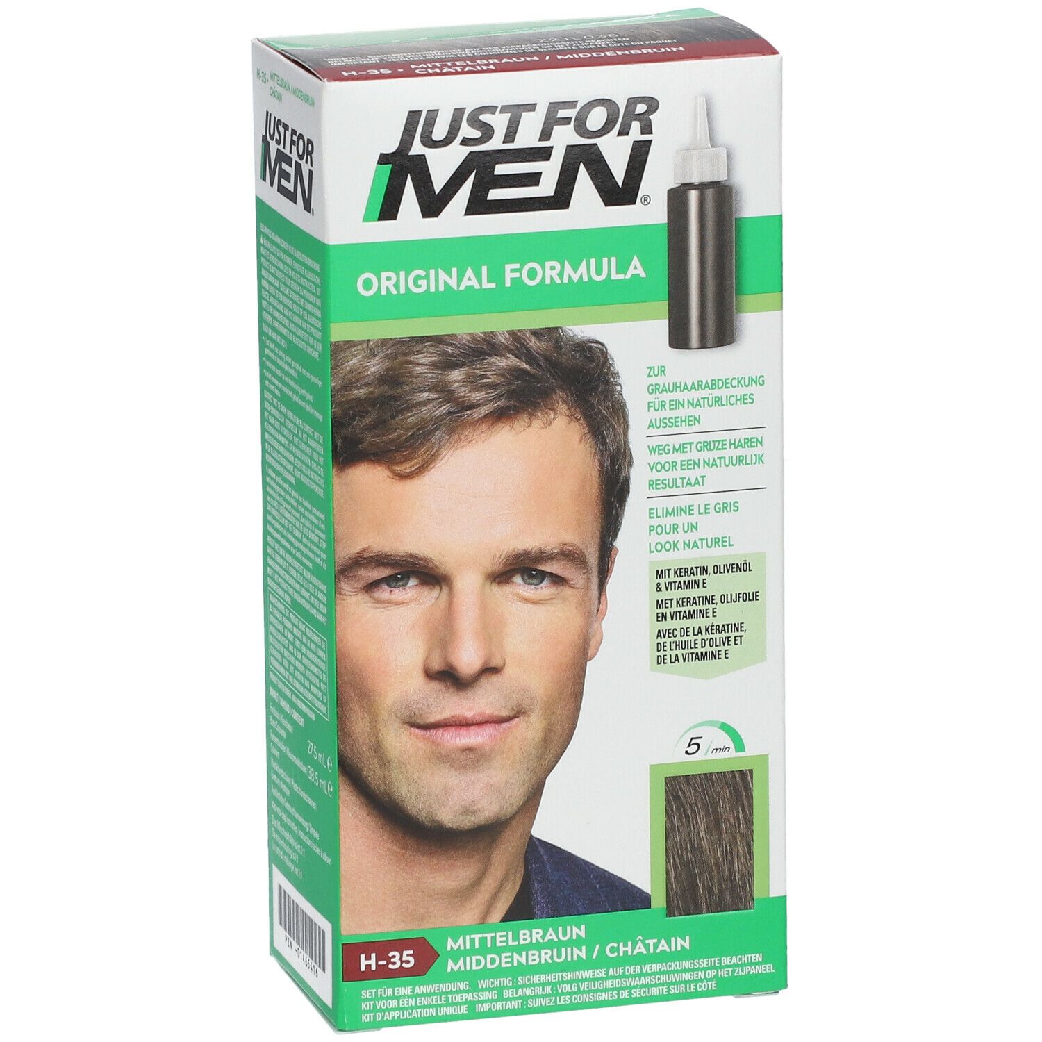 JUST FOR MEN Pflege-Tönungs-Shampoo mittelbraun