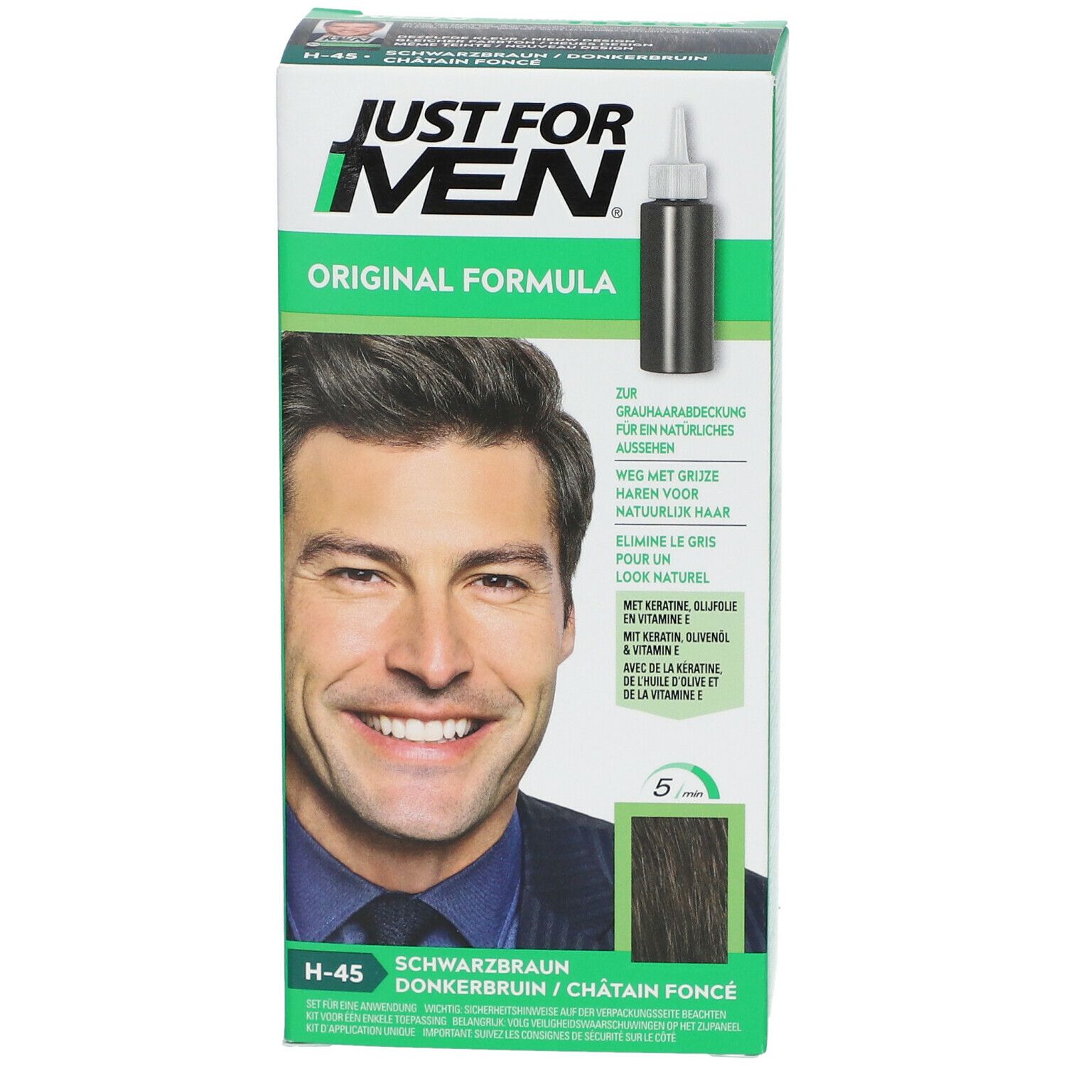 JUST FOR MEN Shampooing Colorant Brun moyen