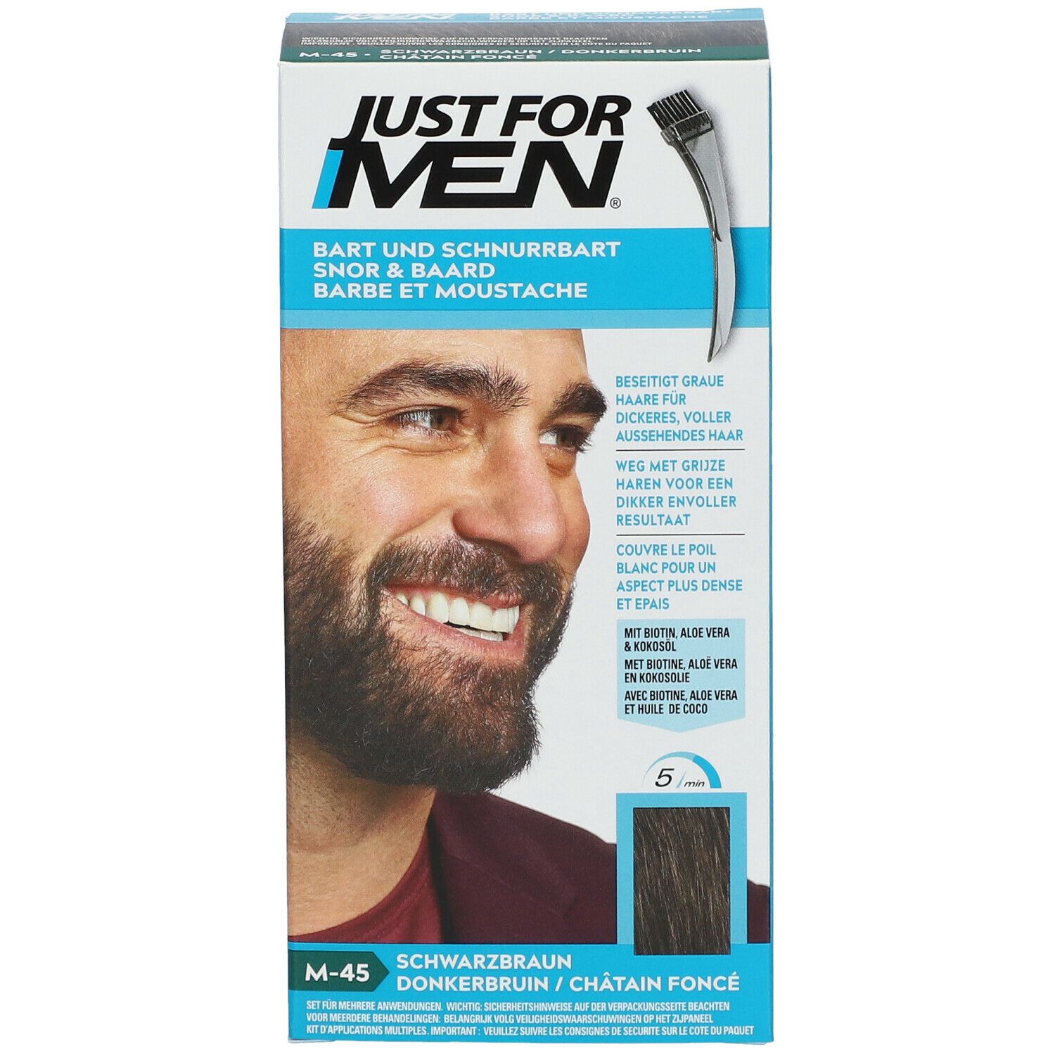 JUST FOR MEN® Pflege-Brush-In-Color-Gel schwarzbraun