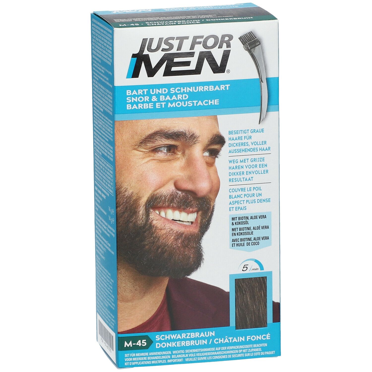 JUST FOR MEN® Pflege-Brush-In-Color-Gel schwarzbraun